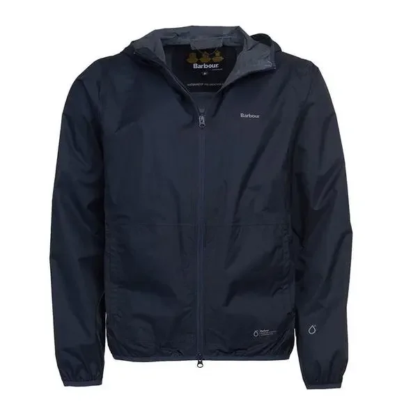 Barbour Grizedale Waterproof Hooded Rain Jacket Mens Large Navy Outdoors Hiking - Picture 4 of 12